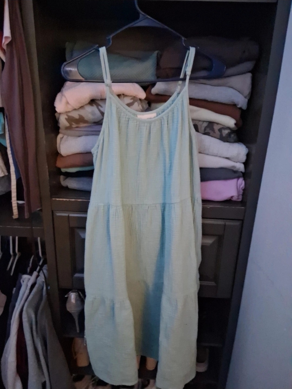 Light Green Tiered Spaghetti Strap Sundress
